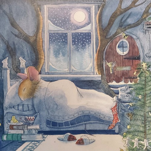 Christmas card moon - card, ~